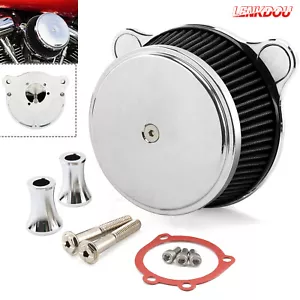 Chrome Smooth Air Cleaner Intake Filter For Harley Softail Touring Road Glide FL - Picture 1 of 10