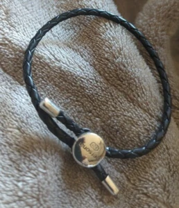 PERSONA Schwarz Wickel Geflochten Leder Bettelarmband Sterling Neu - Bild 1 von 1