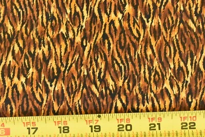 Por 1/2 yarda, Edredón Algodón Estampado Tigre Marrón Amarillo Vintage/Naranja, Alta Moda, P8351 Foto 1 de 4