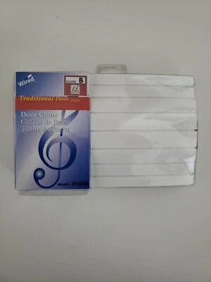 Heathco 228073 Contemporary Style Wired Door Chime with Horizontal Lines White - Image 1 of 3