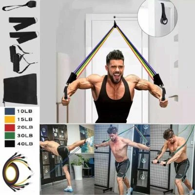 BATTERY CONNECTION 11Pcs Resistance Bands For Home Workout Exercise Yoga Crossfit Fitness Training