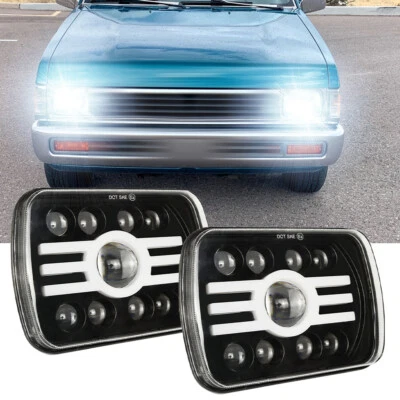 Par de faróis de LED 7x6" lâmpada de feixe Hi-Lo DRL para Nissan Pickup corpo rígido 1983-97 - Imagem 1 de 4