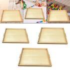 Rectangular wooden tray with handle, wooden craft tray for food,