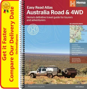 Australia Road and 4WD Easy Read Atlas Map - 13th Edition - Hema 293 x 396mm - Picture 1 of 8