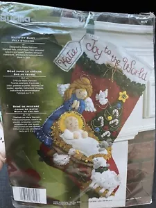 Bucilla NATIVITY BABY Angel Lamb Manger Felt Christmas Stocking Kit 86170 READ - Picture 1 of 5