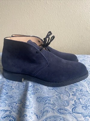 Botín CHURCH'S Jockey Desert para hombre talla 8M azul marino gamuza con cordones punta lisa Foto 1 de 4