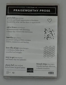 STAMPIN’ UP! • PRAISEWORTHY PROSE • 10 Stamp SET • Friends/Family • Never Used - Picture 1 of 2