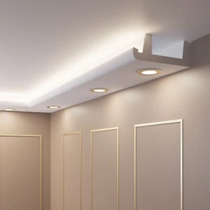 28m LED Moldura de Estuco OL-18 Weiß para Iluminación Indirecta + 16 Corners - Imagen 1 de 14
