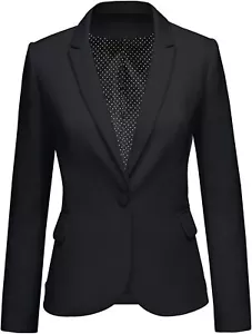LookbookStore Womens Notched Lapel Pockets Button Work Office Blazer Jacket Suit - Picture 1 of 33