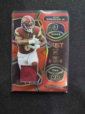 2022 Panini Select Football Brian Robinson RC Draft Selections Swatch #DS-21 - Image 1 of 2