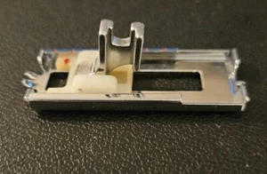 PRESSER FOOT Metal Low Shank Sliding Buttonhole Zig Zag 9mm Fits Models Listed - Picture 1 of 7