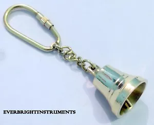 Solid Brass Bell Key chain Bell key ring Collectibles mini bell - Picture 1 of 2
