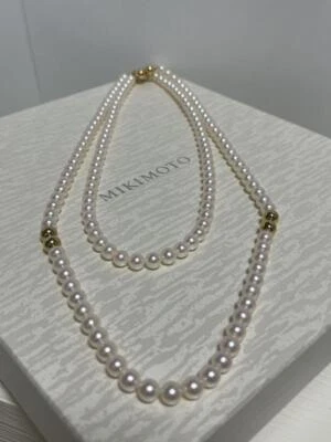 Collar MIKIMOTO Perla Akoya 6.0-6.5mm Oro Amarillo 18K De Japón ¡RARO!! Foto 1 de 4