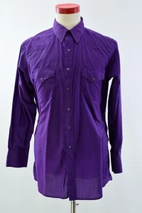 90s Vintage Mens L Purple Pearl Snap Western Shirt White Horse - Picture 1 of 5