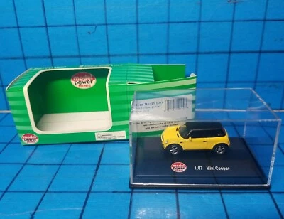 MODEL POWER MINIS 19130 MINI COOPER YELLOW W/BLACK ROOF MIB - Image 1 of 4