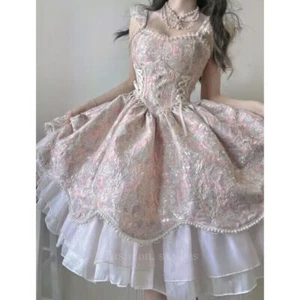Mädchen Blumen Fee A-Linie Kleid Lolita japanische Prinzessin süß süß Ballkleid - Bild 1 von 7