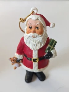 Vintage Santa Christmas Ornament Hong Kong 3" Teddy Bear Plastic - Picture 1 of 4