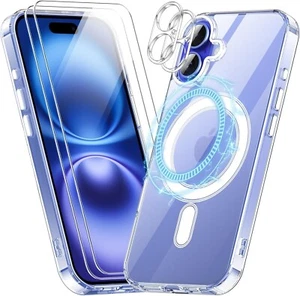 Coque Magsafe +2 Verre trempé + 2 Caméra Pour iPhone 16 /pro/16 pro max /16 plus - Imagen 1 de 15