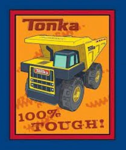 TONKA DUMP TRUCK 100% TOUGH FABRIC QUILT PANEL WALL HANGING BLANKET 100% Cotton - Image 1 of 1