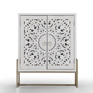 Accent Storage Cabinet Farmhouse Decorative Cabinet Buffet Sideboard with 2 Door - Picture 1 of 12