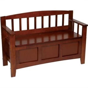 Metro Entry Way Bench in Engineered Wood with Walnut Brown finish - Picture 1 of 4