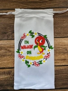 Soft Eye Sunglasses White Accessory Pouch Pull Top Portable Orange Bird Sunshine - Picture 1 of 1
