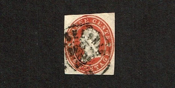 1860-1 U.S. STAMPED ENVELOPE 3c Red on White Washington Sc#U26 Used Great PM - Image 1 of 1