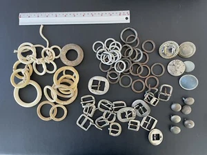 3.0 Lb Lot Vintage Horse Hardware Buckles Rings Rosettes 'As Is' - Picture 1 of 7
