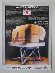 9/1991 PUB REDIFFUSION SIMULATION SIMULATOR CONCEPT 90 THAI AIRWAYS 747-400 AD - Bild 1 von 1