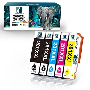 5 Pack PGI-280XXL CLI-281XXL Printer Ink for Canon Pixma TS6120 TS6220 TR7520 - Picture 1 of 5