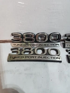 SET OF 2 - Genuine GM OEM Used 3800 Tuned Port Injection Emblem Name Plate - Picture 1 of 4