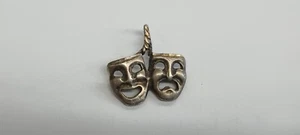 Vintage Sterling Silver Drama Mask Pendant - Picture 1 of 4