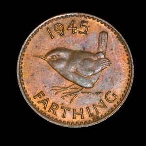 GB GEORGE VI BRONZE FARTHING 1945 ++ HIGH GRADE - WITH LUSTRE!! ++ [053-67] - Picture 1 of 2