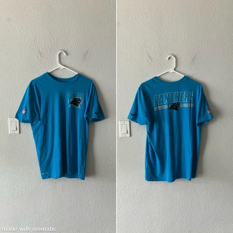 Carolina Panthers Nike Tee Dri Fit Official NFL Mens Medium Licensed T Shirt Cover