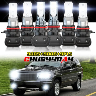 For Jeep Grand Cherokee Sport Utility 4.7L 2005-2010 LED Headlight Foglamp Bulbs - Image 1 of 4