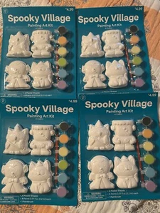 Kids Painting Kits. Spooky Village Halloween. 4 Kits New - Picture 1 of 4