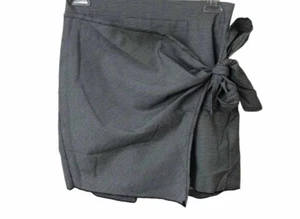 Free People Gray Skort Micro Houndstooth Faux Wrap High Rise Lined Sz Small NEW - Imagen 1 de 11