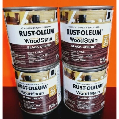 Rust-Oleum Ultimate Wood Stain Black Cherry 8 fl oz 1/2 Pint 020066320522  4 Lot - Image 1 of 4