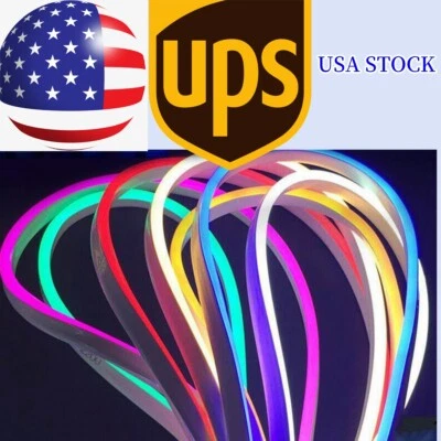Flexible Silicone LED Neon Light Strip 12V Vibe Waterproof Home Store Decor Lamp - Image 1 of 4