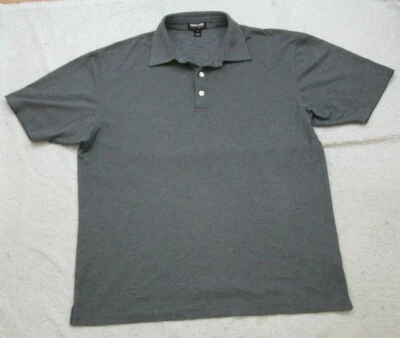 XXL Kirkland Signature Gray Solid Mans Polo Shirt Short Sleeve Polyester Top E23 - Image 1 of 4
