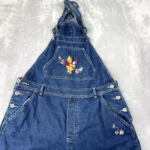 Vtg Winnie The Pooh Overalls Womens Extra Large Blue Denim Y2K Carpenter Bib - Picture 1 of 20