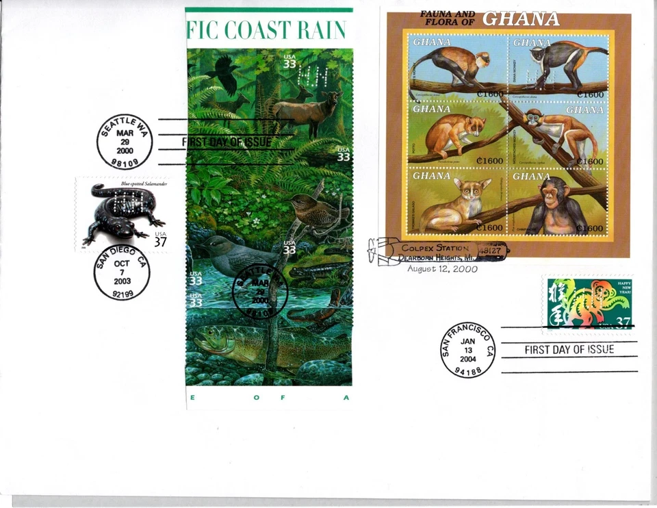 AÑO DEL MONO, SALAMANDRA, COSTA DEL PACÍFICO SELVA TROPICAL NAKANO PERFINS GHANA Foto 1 de 1