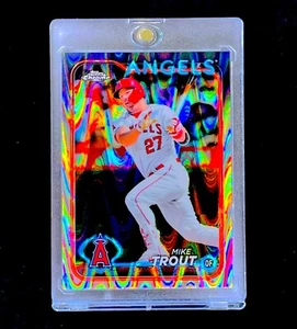 MIKE TROUT RARE RAYWAVE REFRACTOR CHROME HOLO Non Auto - ANGELS - Picture 1 of 2