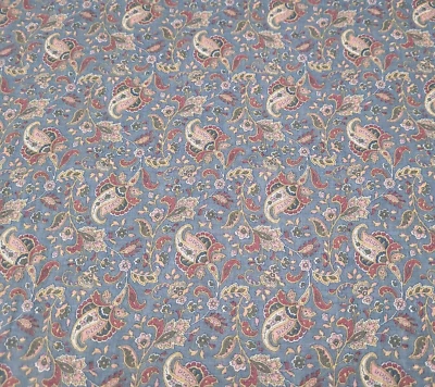 Paisley Floral Print BTY The Kesslers Concord Pink Green Floral Dusty Blue - Image 1 of 3