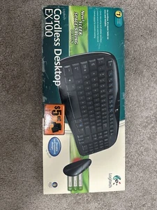 Logitech Cordless Desktop EX100 Compact Keyboard And Mouse Set Black  - Picture 1 of 6