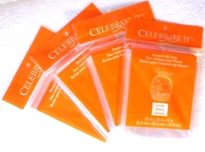LOT 4 CELEBRATE IT LARGE CLEAR CELLOPHANE BASKET WREATH GIFT BAGS 22" X 25" X 8" - Picture 1 of 3