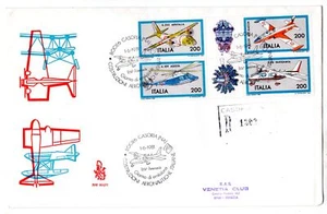 Italy 1981 Construzioni aeronautiche block on FDC venetia Racc - Picture 1 of 1