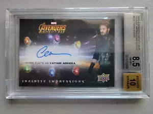 Avengers Infinity War 2018 - Chris Evans - autógrafo BGS 8,5 automático 10 - #II-CE - Imagen 1 de 2