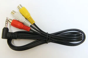 2 pcs 2.5FT 3.5MM Earphone jack TO RCA Composite AUDIO/VIDEO CABLE FEMALE 1:3 - Picture 1 of 3