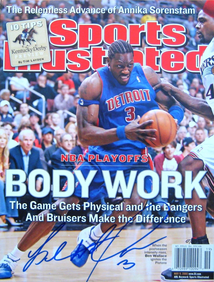 Ben Wallace - Detroit Pistons - Autografado Sports Illustrated - 09/05/05 Sem etiqueta - Imagem 1 de 1